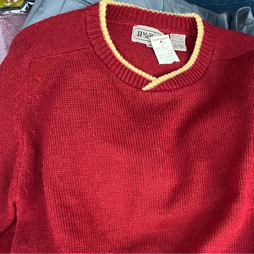 Red V-Neck Men's Sweater